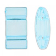 Cuentas acrilica Entrepiezas 2 agujeros Carrier Beads 18x9 mm Aquamarine x10
