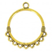 Pendientes candelabro redondos 32 mm dorado antiguo x2|raw }}