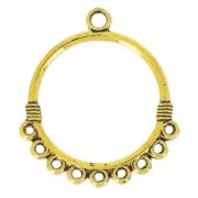 Pendientes candelabro redondos 32 mm dorado antiguo x2