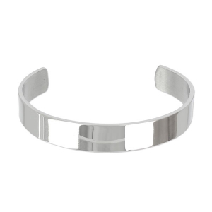 Pulsera jonc plano 12 mm de Acero inox x1