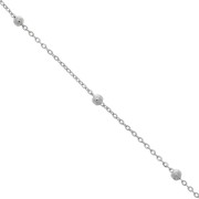 Cadena de eslabones ovalados de 2 mm con cuentas redondas de 4 mm - Acero inoxidable x 99 cm
