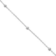 Cadena de eslabones ovalados de 2 mm con cuentas redondas de 4 mm - Acero inoxidable x 99 cm