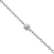 Cadena de eslabones ovalados de 2 mm con cuentas redondas de 4 mm - Acero inoxidable x 99 cm