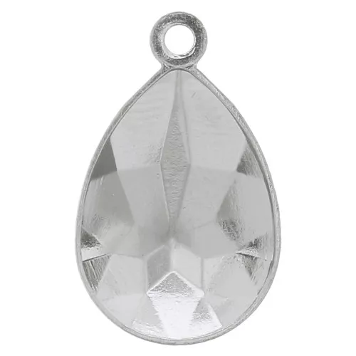 Engaste para pegar PureCrystal 4320 pera 14x10 mm 1 anilla rodiado