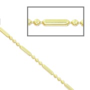 Cadena bolas con tubos 1,5 mm light gold x1m|raw }}