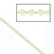 Cadena de bolas facetadas 1.2 mm Marfil/dorado x1m