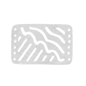 Separador martillado 6 tiras 30x20 mm Plateado satinado x1