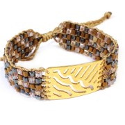 Separador martillado 6 tiras 30x20 mm Plateado satinado x1