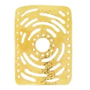 Separador martillado 11 tiras 42x30 mm Dorado con oro fino satinado x1