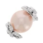 Casquillas flores  6 mm plateado antiguo x10