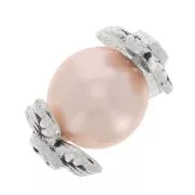 Casquillas flores 6 mm plateado antiguo x10