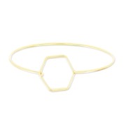 Pulsera jonc ovalada colmena 55x65 mm Light Gold HQ x1