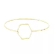 Pulsera jonc ovalada colmena 55x65 mm Light Gold HQ x1