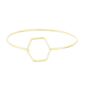 Pulsera jonc ovalada colmena 55x65 mm Light Gold HQ x1