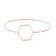 Pulsera jonc ovalada colmena 55x65 mm dorado rosa HQ x1|raw }}
