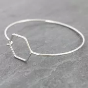 Pulsera jonc ovalada colmena 55x65 mm dorado rosa HQ x1