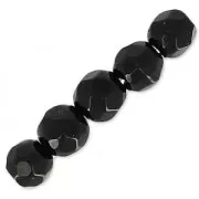 Cuentas Redondas facetadas  3 mm Black Agate x20