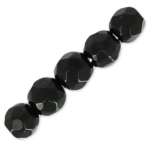 Cuentas Redondas facetadas  3 mm Black Agate x20