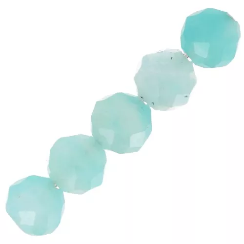 Cuentas Redondas facetadas  4 mm Amazonite x20