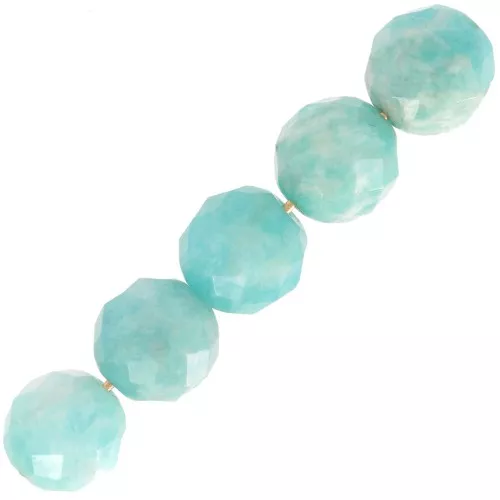 Cuentas Redondas facetadas 8 mm Amazonite x10