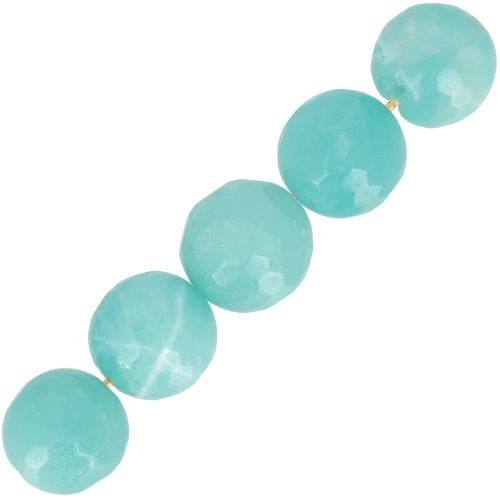 Cuentas Redondas facetadas 10 mm Amazonite x5