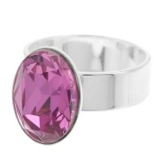 Base anillo para cabuchón PureCrystal 4120 14x10 mm plateado x1