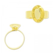 Base anillo para cabuchón PureCrystal 4120 14x10 mm dorado con oro finox1