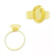 Base anillo para cabuchón PureCrystal 4120 14x10 mm dorado con oro finox1