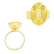 Base anillo para cabuchón PureCrystal 4120 18x13 mm dorado con oro fino x1|raw }}