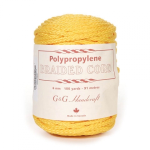 Cordon trenzado macramé 6 mm Amarillo x 91 m