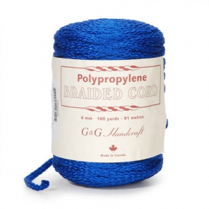 Cordon trenzado macramé 6 mm Azul oscuro x 91 m