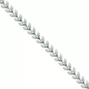 Blanco - Cadena en espiga con ojo de resina epoxi 6,3 mm Blanco/Oro menta x 20cm Cadena en espiga con ojo de resina epoxi 6,3 mm Blanco/Oro menta x 20cm