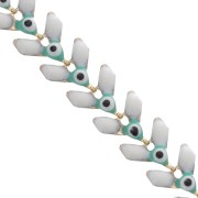 Cadena en espiga con ojo de resina epoxi 6,3 mm Blanco/Oro menta x 20cm