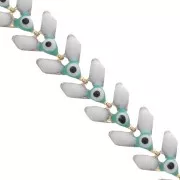 Cadena en espiga con ojo de resina epoxi 6,3 mm Blanco/Oro menta x 20cm