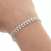 Cadena en espiga con ojo de resina epoxi 6,3 mm Blanco/Oro menta x 20cm