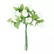 Ramo de 12 yemas de rosas en alambre metálico Blanco