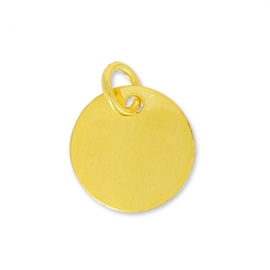 Dije medalla 10 mm de Plata 925 dorado con oro fino x1