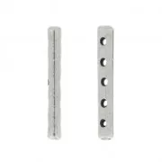 Entrepieza de 5 agujeros 31x4 mm plateado antiguo x1