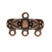 Terminal 3 vías motivo flor 20x13 mm cobre antiguo x1