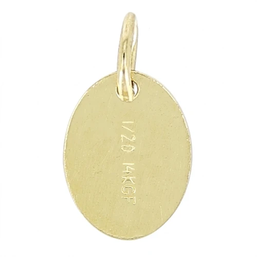 Dije con inscripción 1/20 14K medalla ovalada anilla abierta 10 mm Gold filled