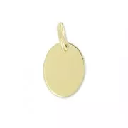 Dije con inscripción 1/20 14K medalla ovalada anilla abierta 10 mm Gold filled