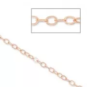 Cadena malla Forçat plana 1.3 mm Rosa Gold filled x50 cm