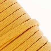 Cordón de cuero doble Foulonné 5 mm Mostaza x 50cm