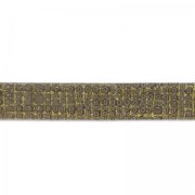 Cordón de cuero doble de lentejuelas barniz motivo cuadrícula 5 mm Color Topo x 50cm|raw }}