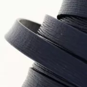 Cordón de cuero doble Foulonné 10 mm Dark Navet Blue x 50cm