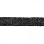 Cordón de cuero doble imitación ante irisado 5 mm Negro x 50cm