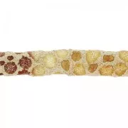 Cordón de cuero doble imitación ante imitación pescado 5 mm Beige x 50cm