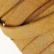 Cordón de cuero doble imitación ante irisado 10 mm Golden x 50cm