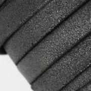 Cordón de cuero doble imitación ante irisado 10 mm Negro x 50cm