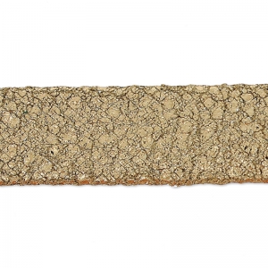 Cordón de cuero doble imitación ante metalizado agrietado 10 mm Gold x 50cm